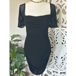 Bodycon Black Mesh Dress